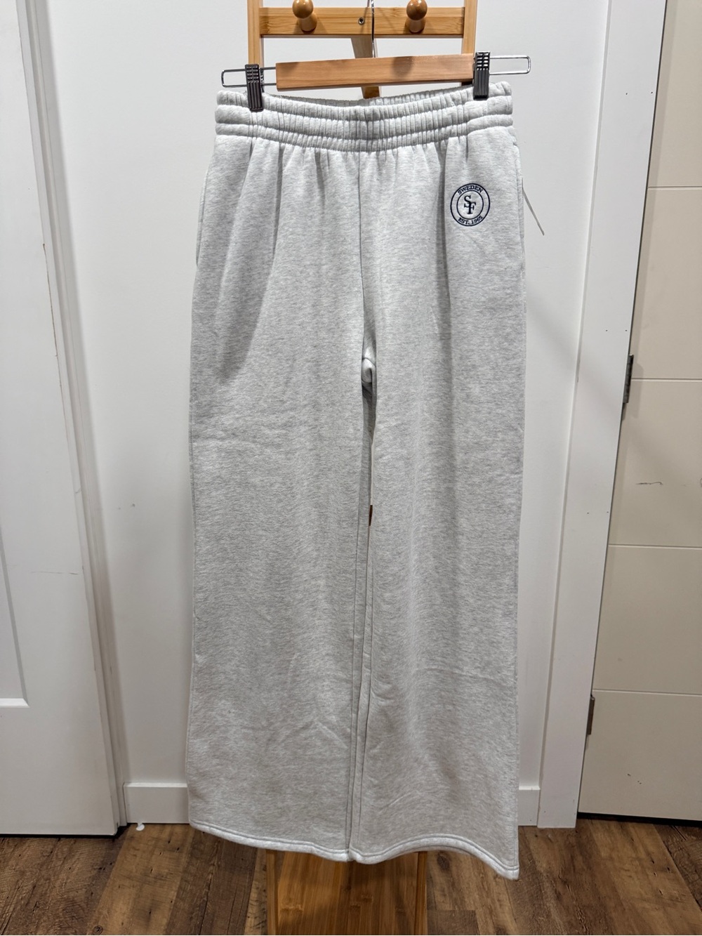 Ardene Light Gray Wide-Leg Sweatpants with Elastic Waist